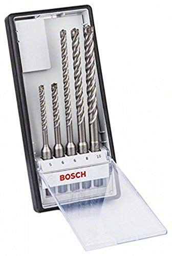 Bosch Professional Hammerbohrer SDS Plus-7X Set (für Beton und Mauerwerk, Robust Line, Zubehör Bohrhammer), 5 tlg., Ø 5-10 mm