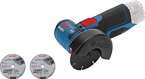 Bosch Professional 12V System Akku Winkelschleifer GWS 12V-76 (3 Trennscheiben, Scheibendurchmesser: 76 mm, ohne Akkus und Ladegerät, im Karton)