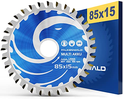 FALKENWALD ® Akku Sägeblatt 85x15 mm - Ideal für Holz, Metall & Alu - Kompatibel mit Bosch GKS...